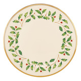 Plato Llano De Porcelana Marfil Con Bandas Doradas Lenox Hol