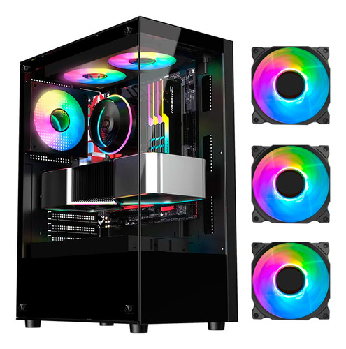 Gabinete Gamer Mid Tower Rgb Atx Em Vidro Temp. Gb1792