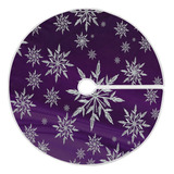 Falda De Arbol Purpura Con Copo De Nieve De Navidad, Tapete 