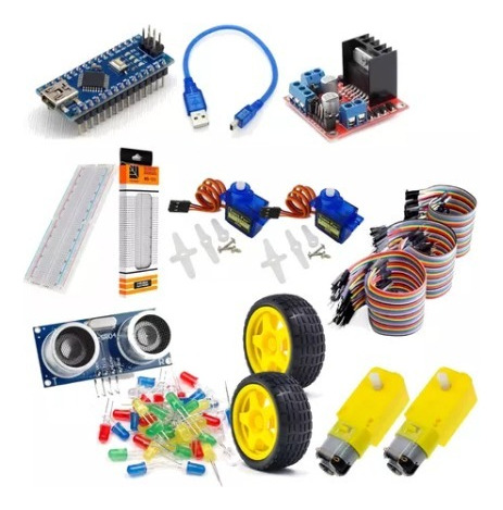 Kit Arduino Con Rueditas Robotica Principiantes