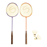 Kit Badminton 2 Raquetas + 2 Plumas + Funda Sixzero Adulto