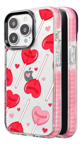 Funda Para iPhone Para Mujer Paletas Corazones Con Nombre