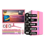 Pc Gamer Rosa Intel Core I5 16 Gb 480 Gb Gt 730 4gb + 21,5 