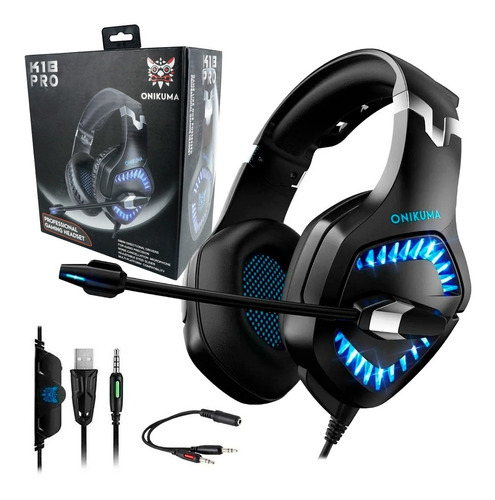 Auriculares Gamer Onikuma K1-b Pro Multiplataforma Color Negro