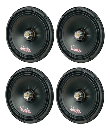 Kit 4 Falante Mid Bass Snake Aw-280 6'' 280w Rms 4 Ohms