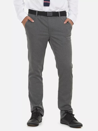 Pantalon Escolar Maui Cintura Elasticada Hombre Gris S - Xl