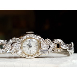 Reloj Dama Vintage Hamilton Con Diamantes Naturales Oro 14kt