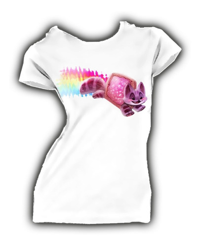 Playera Camiseta Nyan Cat Gato Colores Arcoiris Moda Unisex