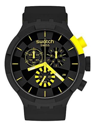 Correa De Silicona Swatch Quartz, Negro, Reloj Casual 20 (mo