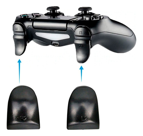 Extensor De Botones L2 Y R2 De Joystick Ps4 Nisuta Ns-l2r2e Color Negro