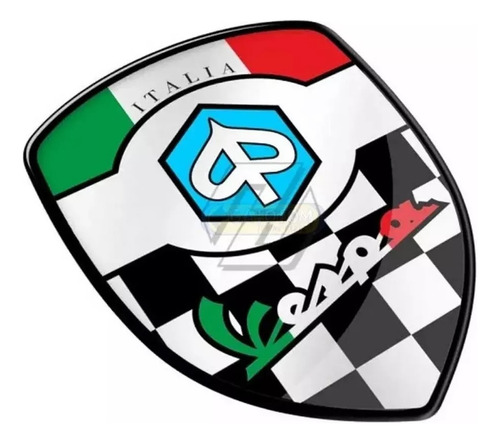 Emblema Vespa Adesivo Brasão Quad 3d Itália Piaggio Gts Gtv