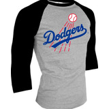 Playera Tipo Beisbolera De Dodgers