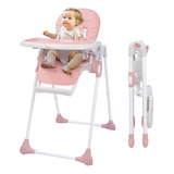 Silla Alta Para Bebe, Silla Alta Plegable Con Respaldo Ajust