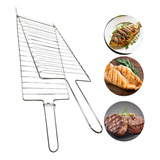 Grelha Dupla Churrasco 64x20cm Frango Peixes Carnes 