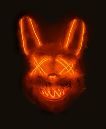 Mascara Conejo  Asesino Led Sangriento Disfraz Halloween