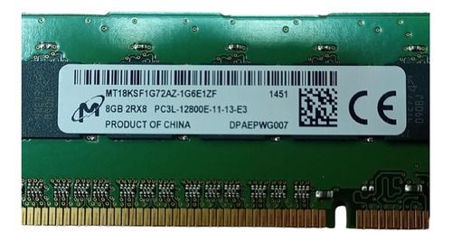 Memoria Micron Ddr3 8gb 2rx8 12800e  Mt18ksf1g72az- 1g6e1zf