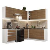 Cozinha Completa Canto Mdf Madesa Acordes 409001 C Armár Br Cor Branco/rustic