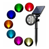 Meio Color Spotlight Solar, 7 Led Ajustable Iluminación Del 