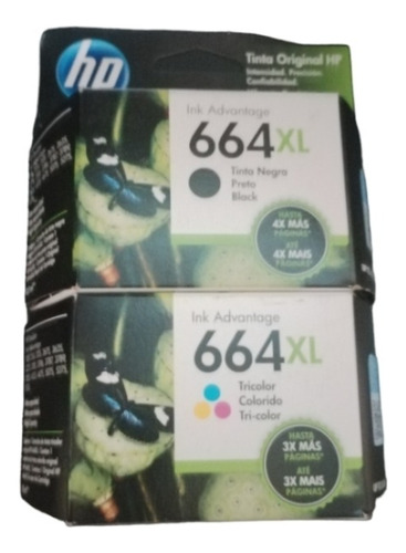 Tintas Hp 664xl Tricolor Y Negra 