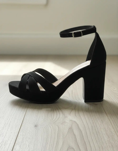Zapatilla Para Dama Con Tacón Grueso Alto Fiesta Cómoda 0547