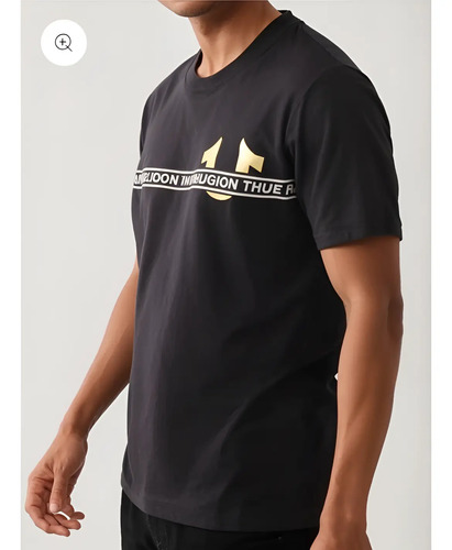 Playera True Religion Negra Para Hombre Cuello Redondo