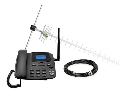 Kit Tel Intelbras Celular Fixo Gsm 2g Dual Chip Antena 17dbi