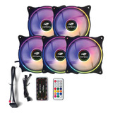 Kit 5 Cooler Fan Gamer Argb 6 Pinos C3 120mm + Controladora