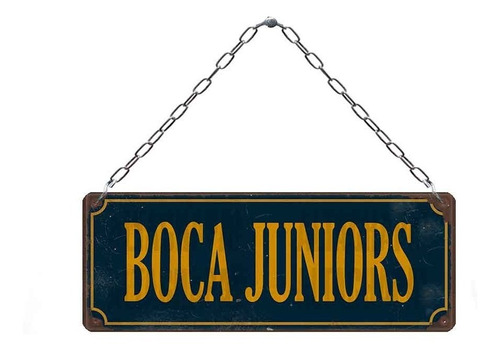 Cartel Chapa Rústica Boca Juniors 40x15cm