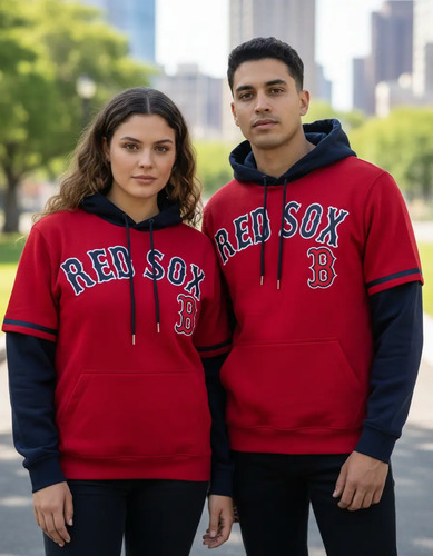 Sudadera Estilo Beisbolera Bordada Boston Red Sox Unisex | Envío gratis