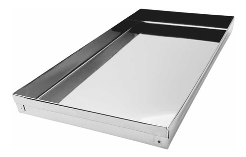 Bandeja Tabuleiro Forma De Canto Liso Inox 45 X 25 X 2