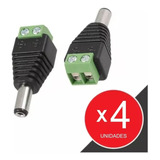 Conector Ficha Plug Hueco 5,5x2,1mm Bornera Dc Cctv Led X4