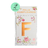 Banderin Feliz Cumpleaños Flores Con Stamping 