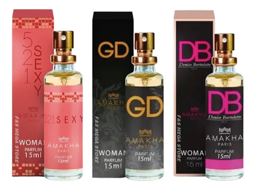 Kit 3 Perfume Feminino Amakha Paris 521 Sexy Gd Db