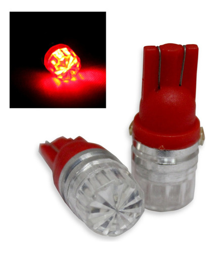 Foco De Pellizco Luz Led T10 Rojo Fijo Ds