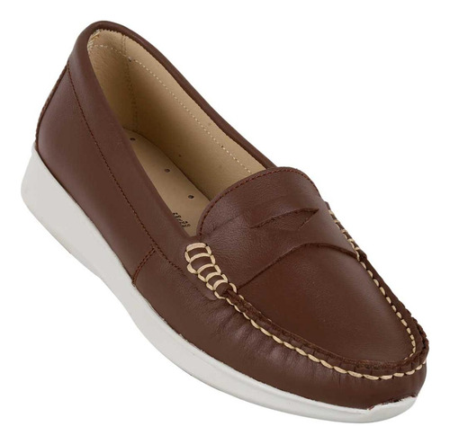 Zapato Mocasin Casual Piso Mujer Café Stfashion 20604001