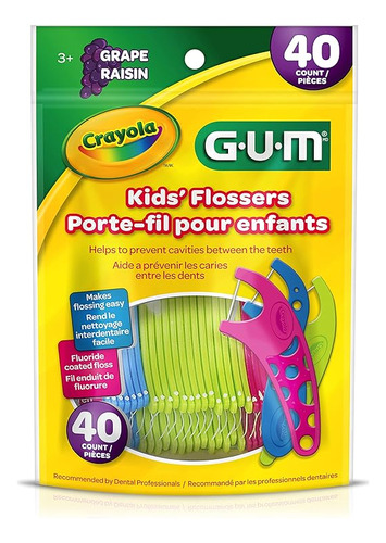 Fio Dental Infantil Com Suporte - Flosser C/40 Crayola