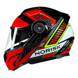 Capacete Moto Norisk Route Ff345 Charge Vermelho @# Cor Preto Tamanho Do Capacete 58 (m)