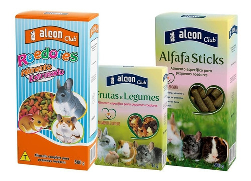 03 Alcon Roedores 500g +04 Frutas E Leg 75g + 01 Alfafa 500g