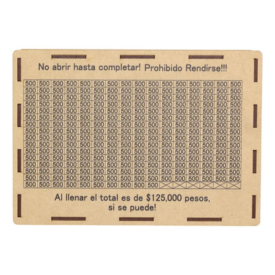 Alcancía Reto 125 Mil Alivagero Caja De Ahorro Objetivo Dinero Color Mdf Negro | MercadoLibre