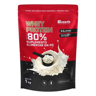 Whey Protein Concentrado 1kg Growth Supplements - Leite em Pó | Frete grátis
