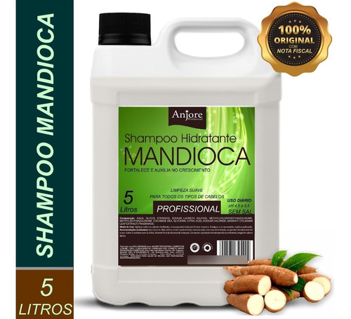 Shampoo Hidratante Lavatório Galão 5 Litros Mandioca Anjore