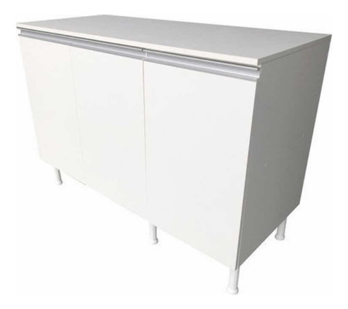 Balcão Multiuso C/tampo 120cm 100%mdf 3 Portas Para Cozinha