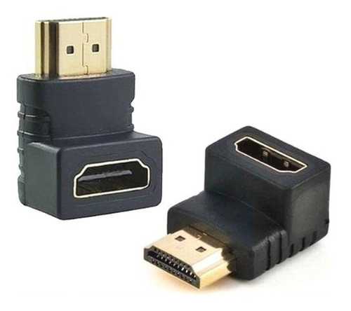 Kit 2adaptadores Hdmi Em Curva  L  Com 90 Graus