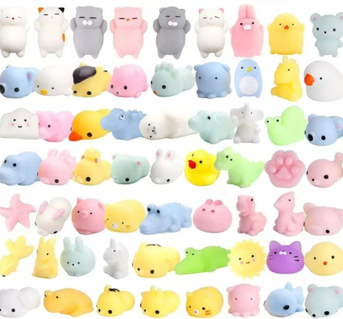 Set 5 Animalitos Mochi Tipo Squishy Kawaii Al Azar (3-5 Cm)