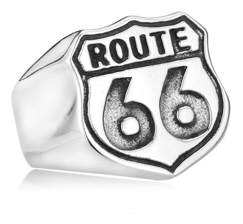 Anel Route 66  Em Aço 316l Moto Harley Davidson Rock