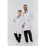 Guardapolvo Medicina Suedy Mujer Uniforme Blanco Tela Arciel