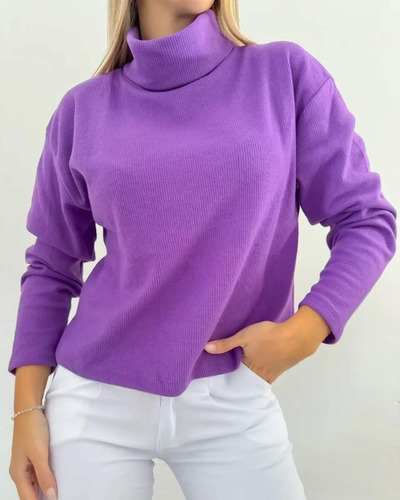 Sweter Polera Frizada De Mujer Calidad Premium 