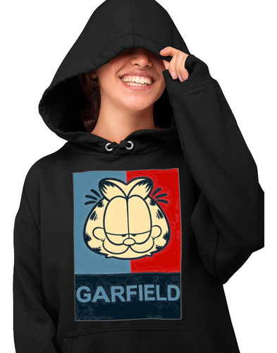 Sudadera Negra Clasico Retro Post-garfield-love