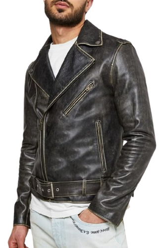 Jaqueta Masculina Couroanimal Biker Vintage Motoqueiro Retro