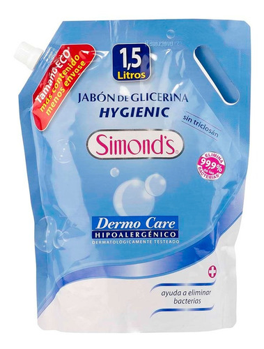 Jabón Líquido Simonds Dermo Care Hygienic 1.5 L